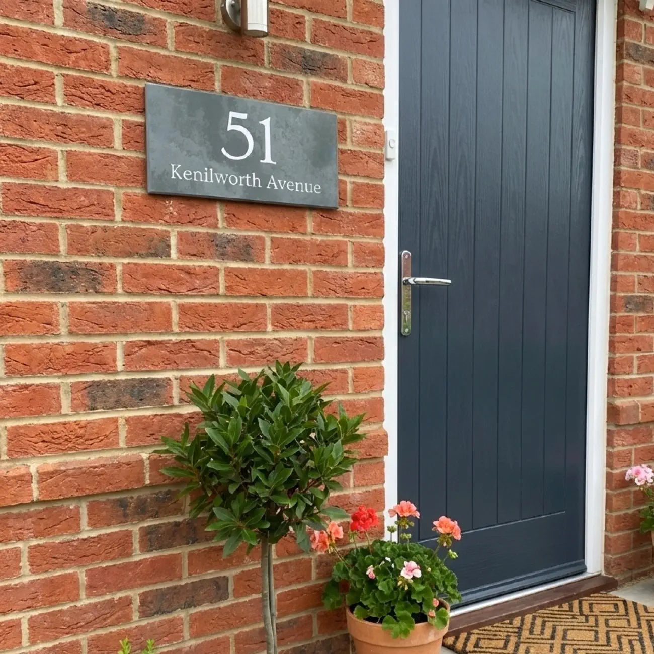 traditional number and house name sign