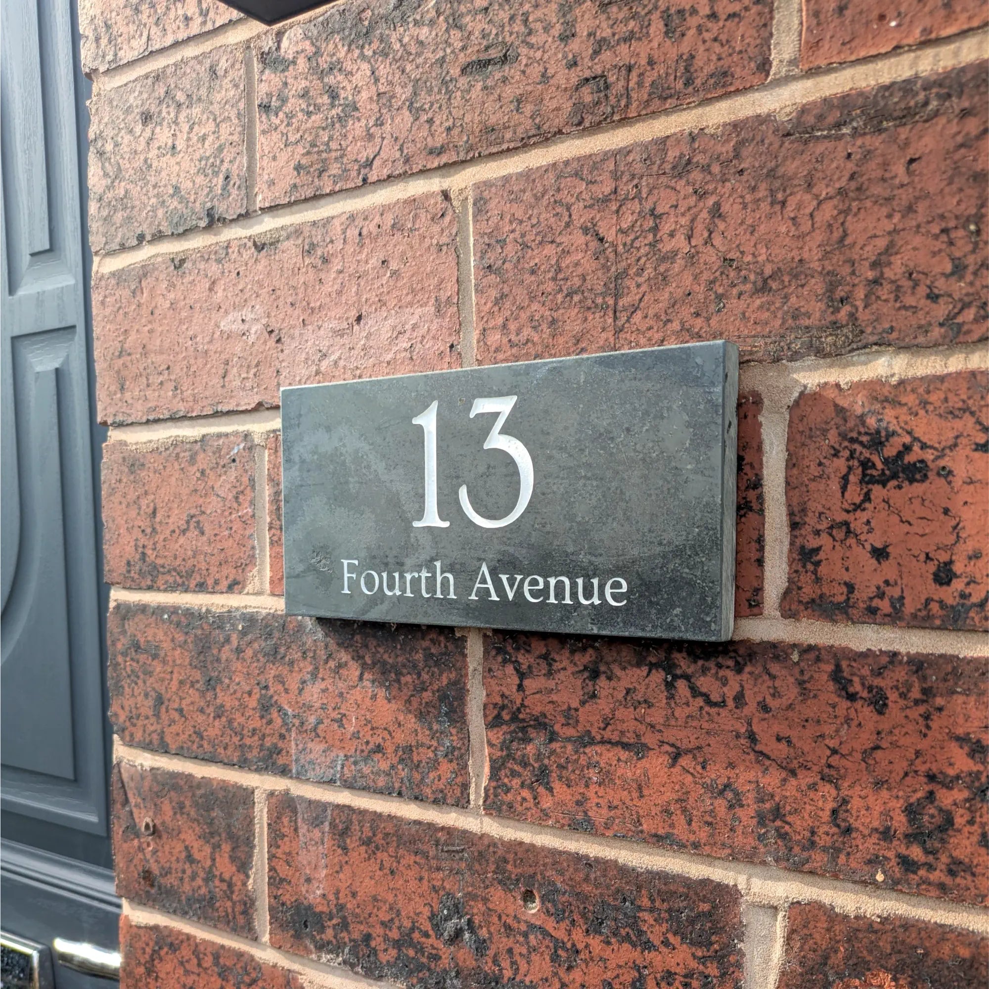 traditional number and house name sign