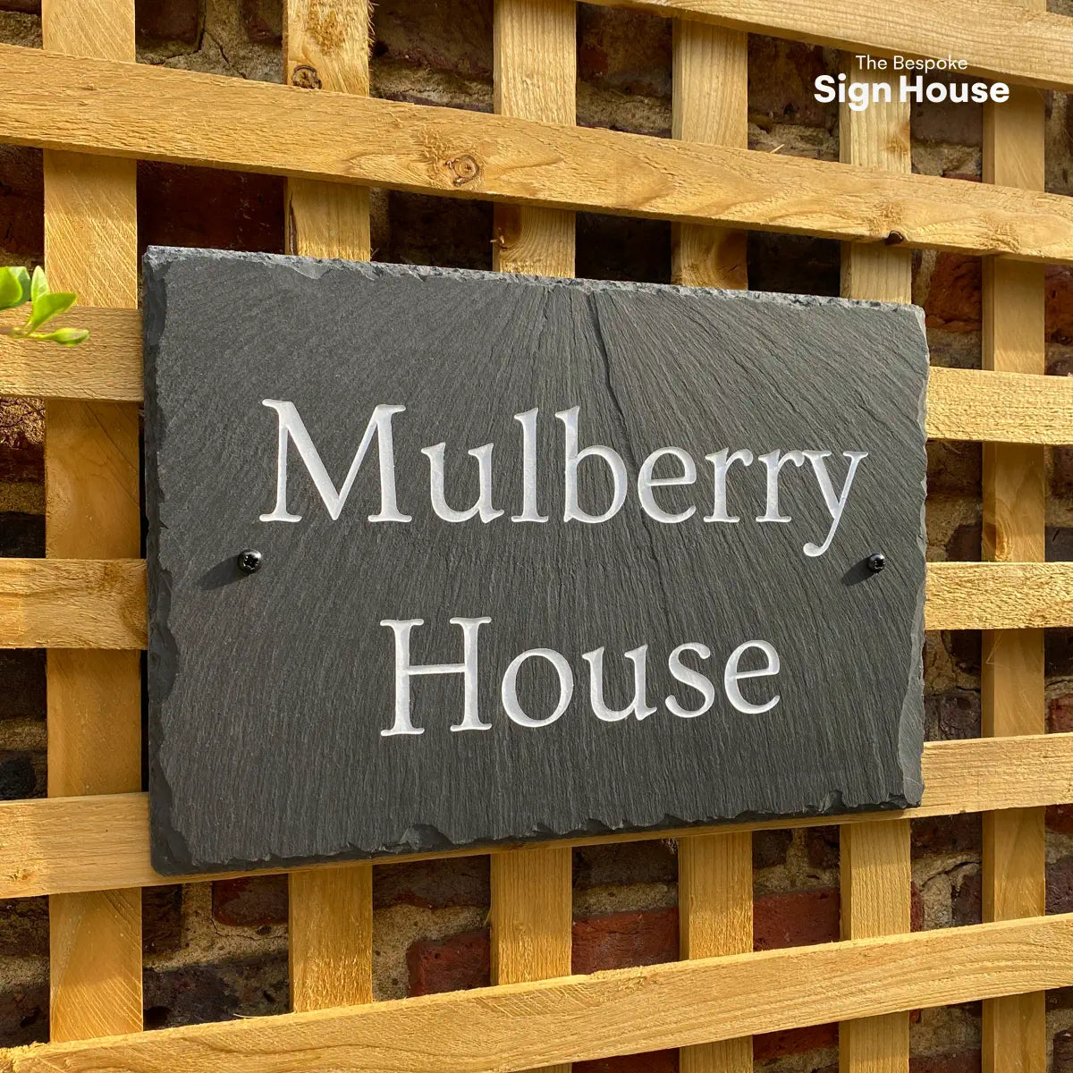 chipped edge welsh slate house sign for rustic farmhouse cottage