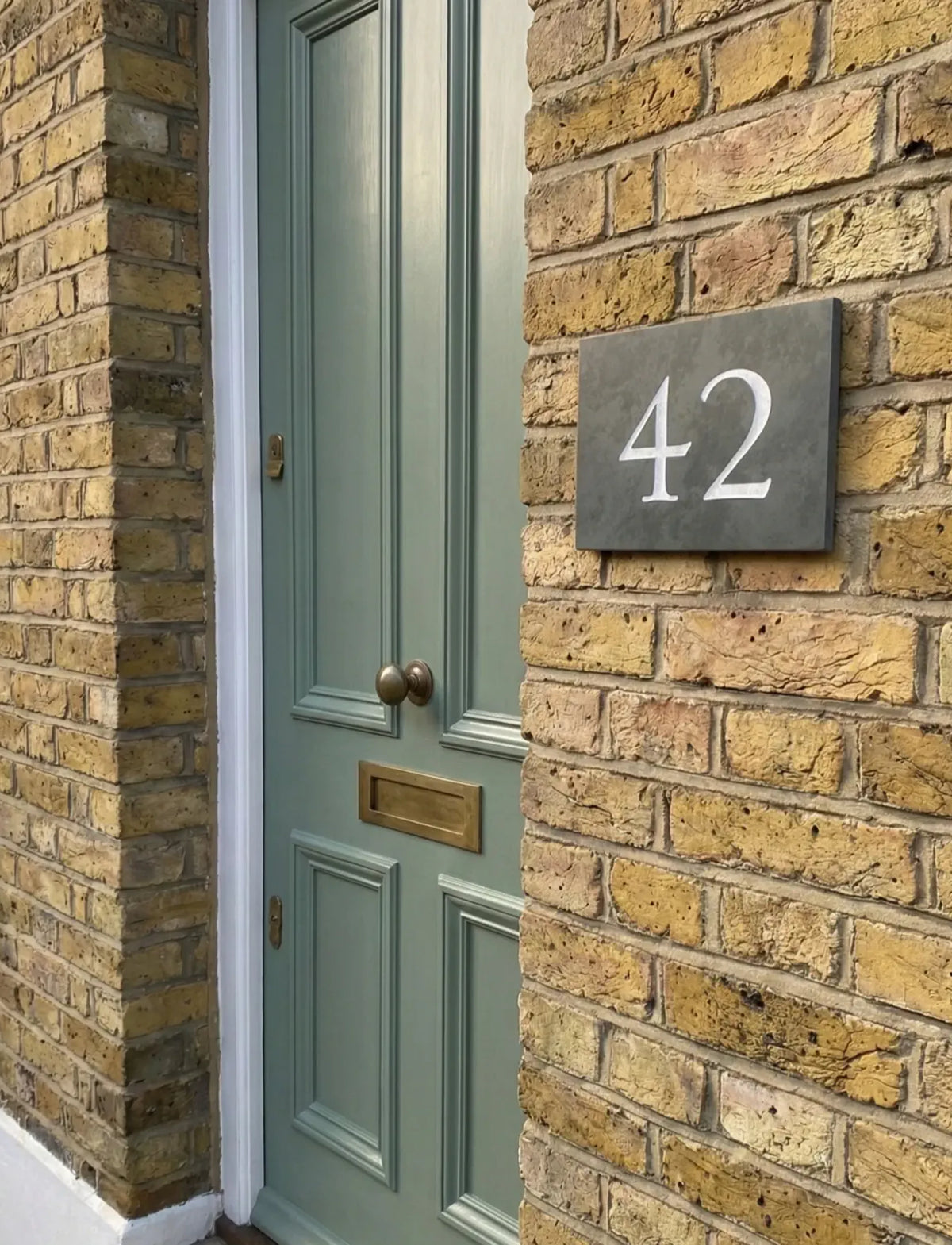 Wide Slate House Number Sign